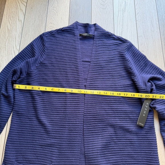 Cyrus Deep Blue Ribbed Cardigan - Picture 6 of 6